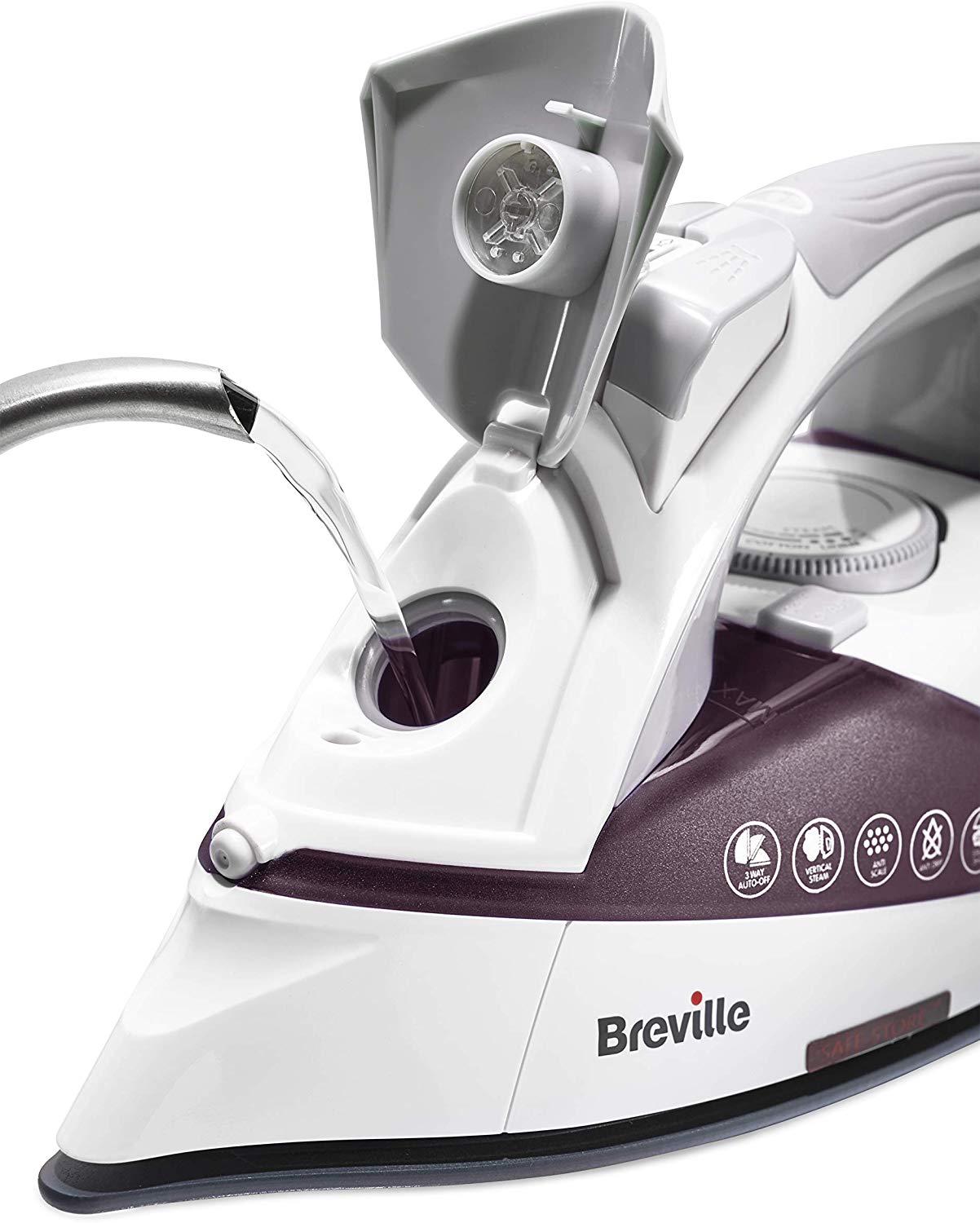 Breville VIN405 PowerSteam Advanced Steam Iron 3000W 350ml Plum/White
